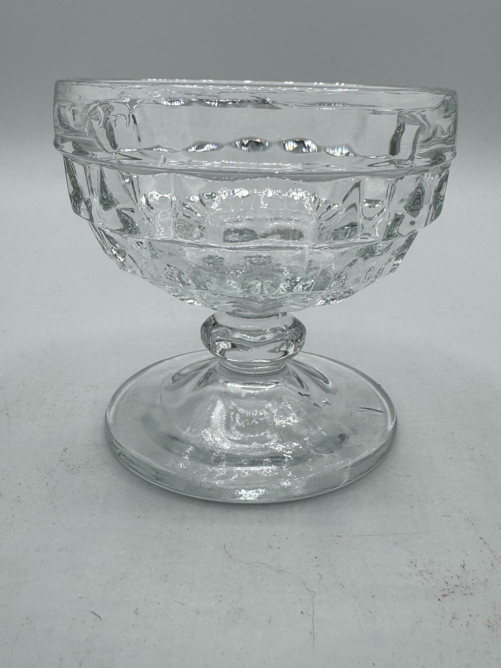 Vintage FOSTORIA American Clear 6 oz Low Footed Sherbet, 3 1/4”